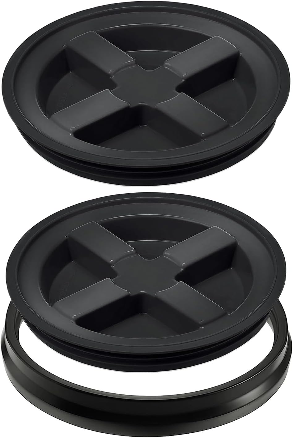 EconoHome Tapas Gamma de grado alimenticio de 5 galones, tapa de sello gamma con tapa de rosca, almacenamiento hermético de alimentos para cubos de