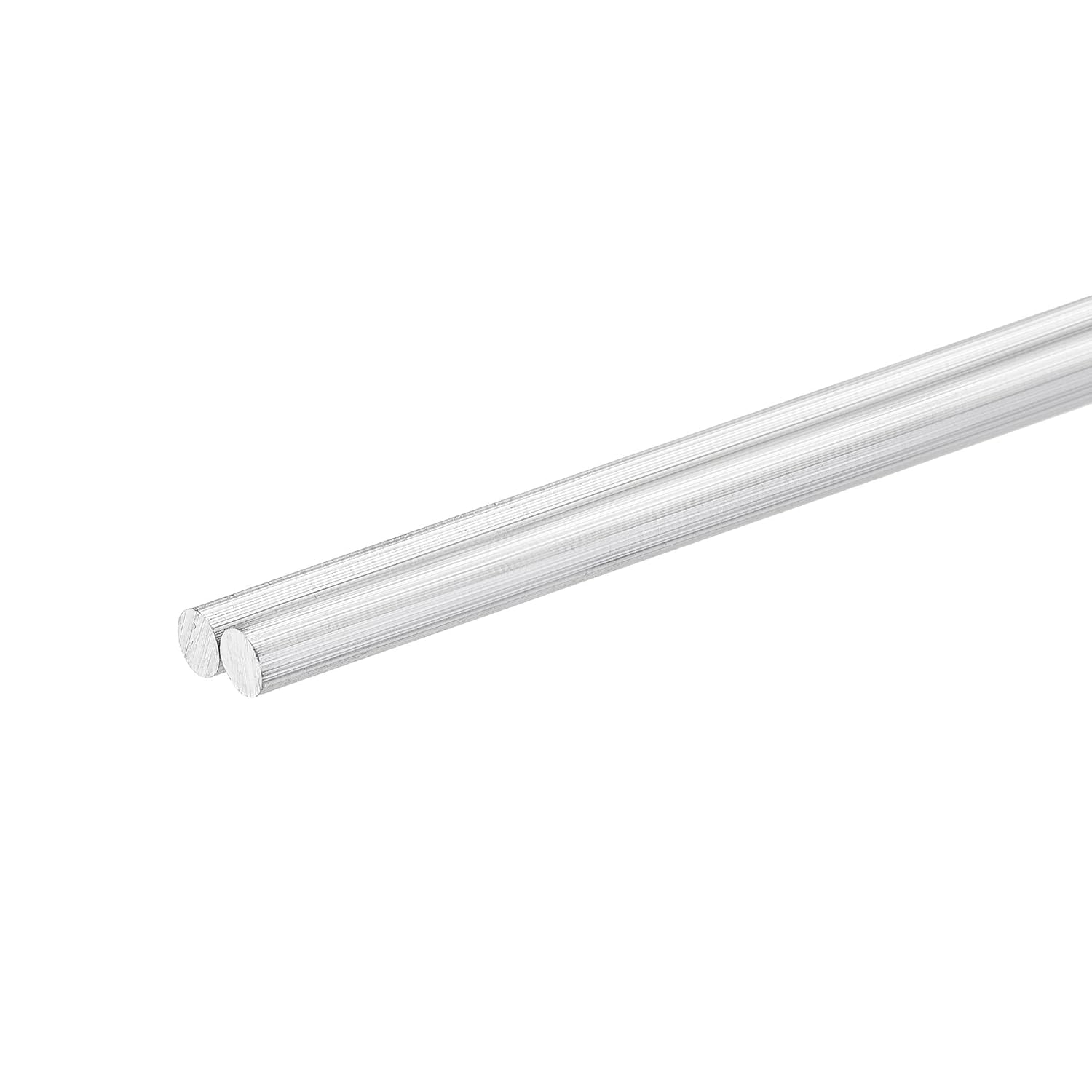 uxcell Barra de torno de varilla redonda sólida de aluminio 0.197 in x 19.685 in para herramienta de manualidades de bricolaje 2 piezas