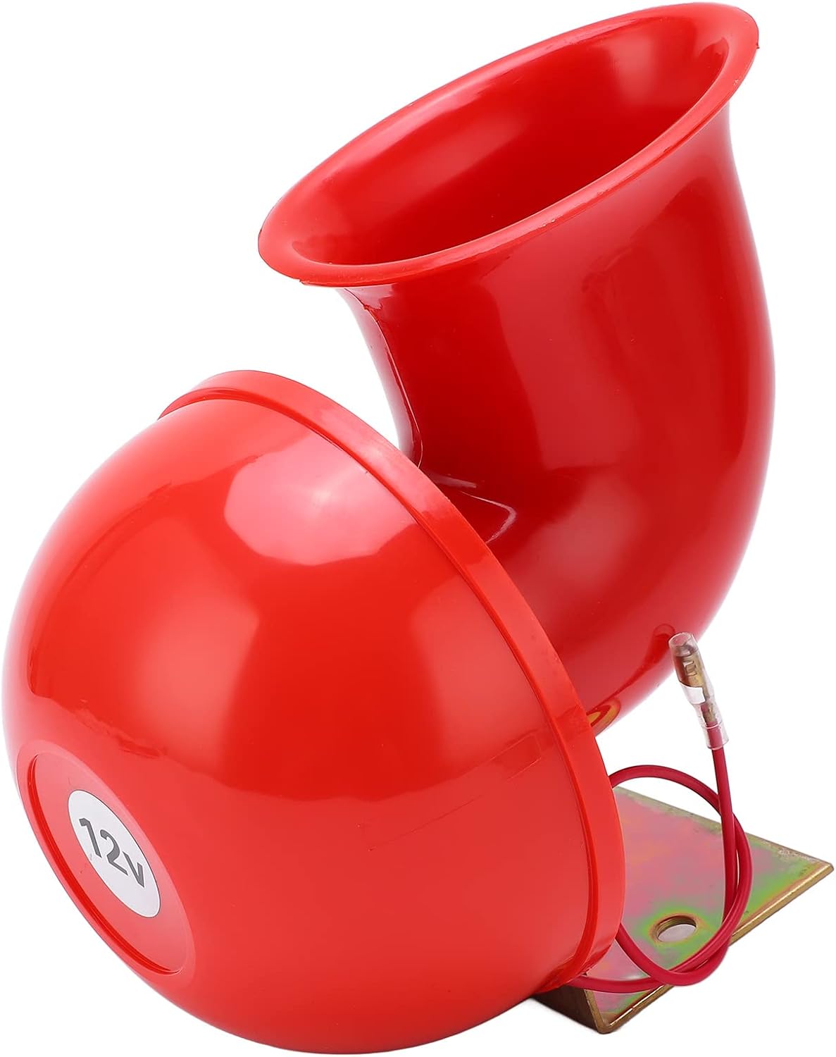 Bocina de coche, 12 V 150 db, bocina de aire roja, cuerno de toro eléctrico, bocina de metal con sonido de vaca para camión, tren, barco,