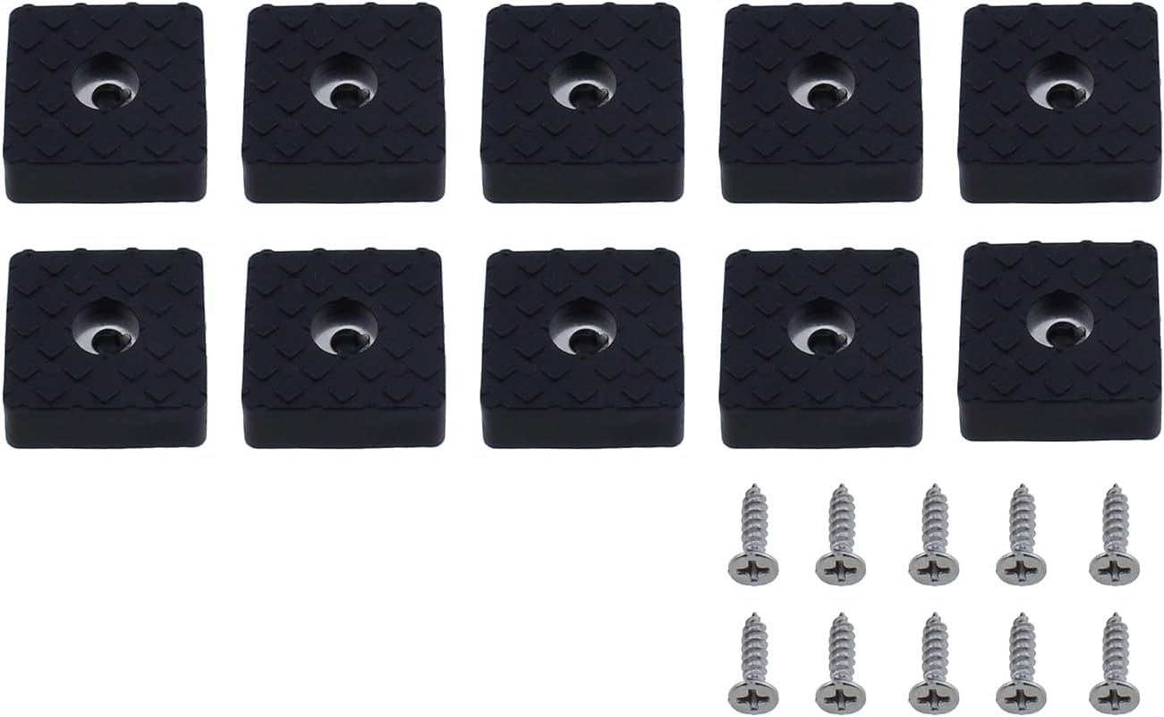 RLECS – 10 pies cuadrados de goma para muebles de 1.181 in x 1.181 in, forma cuadrada, color negro, antideslizantes, almohadillas de goma para patas