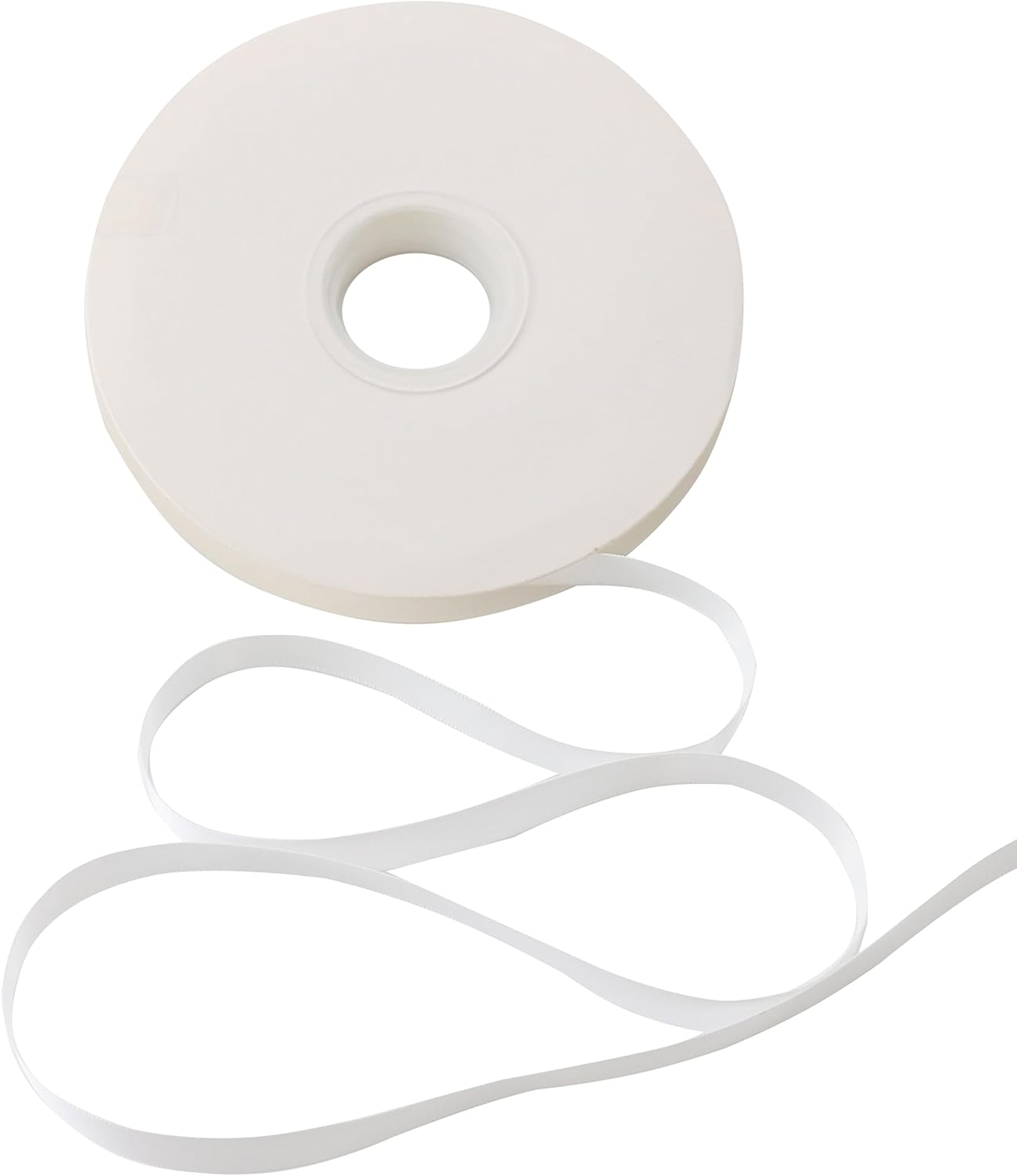 DINDOSAL Cinta de satén de 12 pulgada fina blanca para envolver regalos, cinta blanca para tarjetas de invitación de boda, cinta para el pelo para