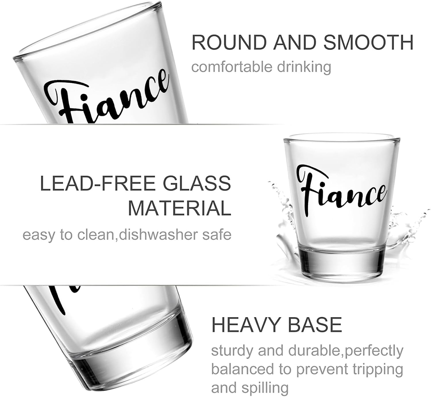 Regalos de compromiso para parejas, juego de regalo de copa de whisky de vino de 11 onzas, regalos para mujeres, para él y ella, prometida, vasos de