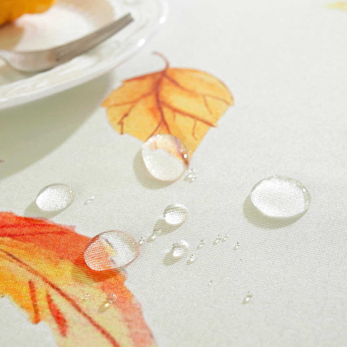 Mantel de otoño para mesa rectangular, manteles a prueba de derrames, cubierta de mesa con estampado de hojas de otoño, decoración de fiesta de
