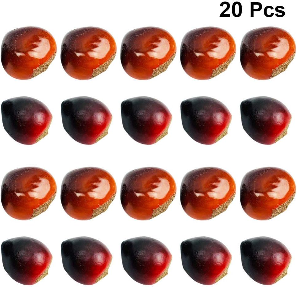 ULTNICE RWW19R7Y18FAVH18XI, 20 piezas de castaña artificial, espuma de frutas sintéticas, dispersión de mesa de frutas sintéticas, juguetes