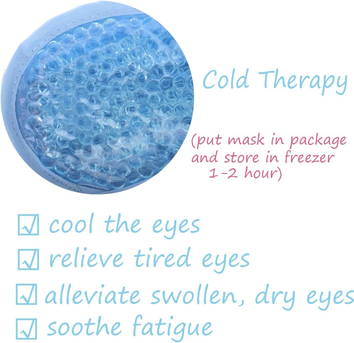 Máscara de gel para ojos, máscara refrescante para ojos, paquete de hielo reutilizable para ojos debajo de los ojos, paquete de tratamiento frío y