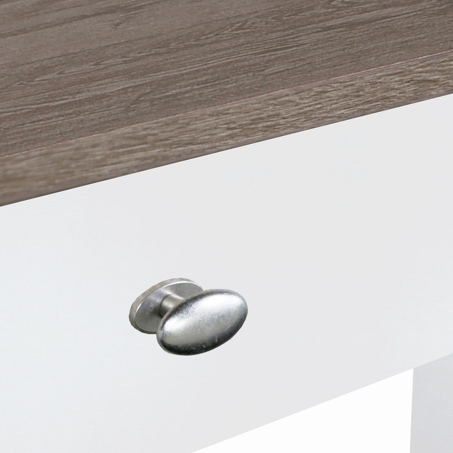 Saint Birch Finley – Escritorio moderno de madera con gabinete en roble blancogris