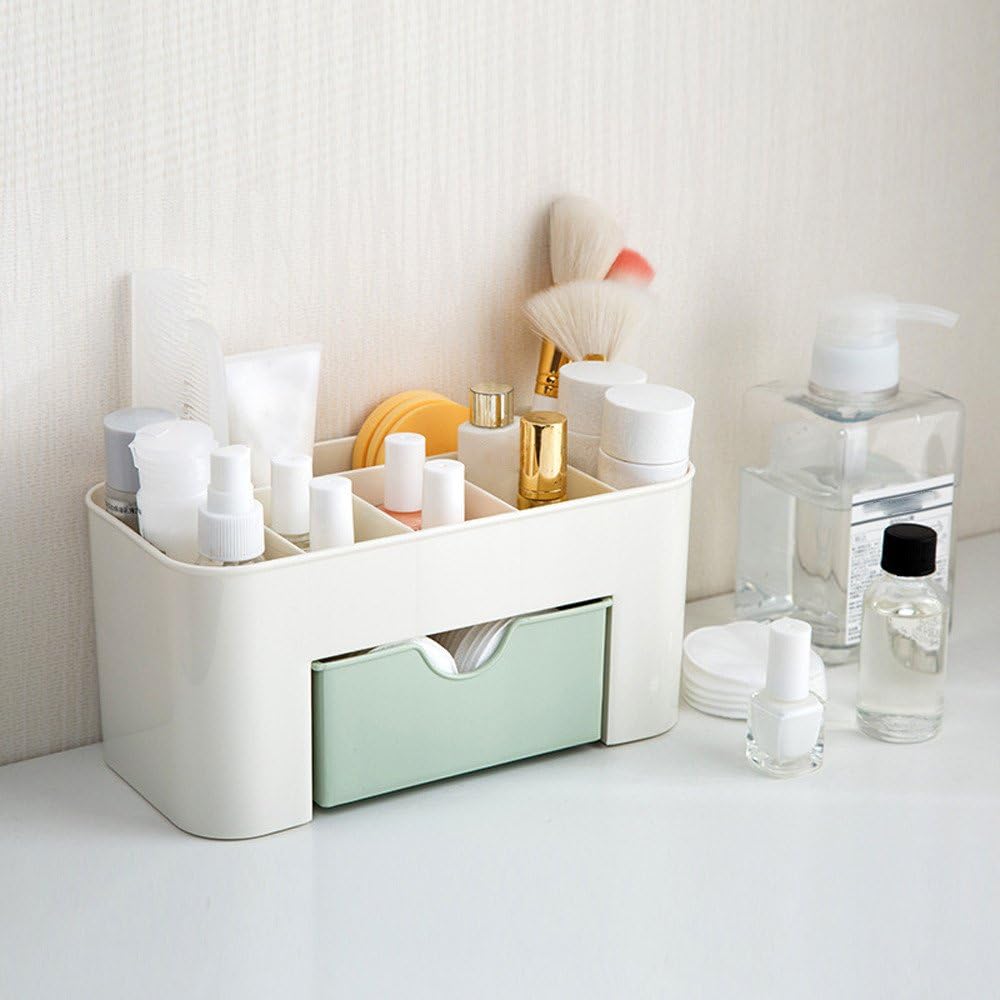 Organizador de maquillaje con cajones, caja de almacenamiento grande para cosméticos, tipo cajón, organizador de maquillaje, dormitorio, acabado de