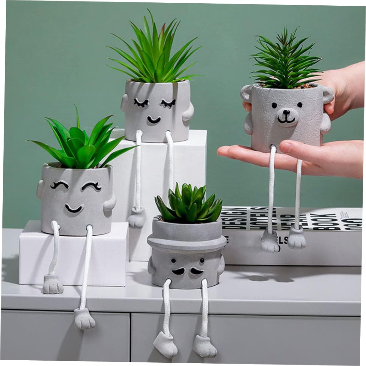 ARTIBETTER 3 piezas suculentas en maceta, plantas suculentas de imitación de aloe, suculentas de imitación de plástico en maceta, plantas suculentas