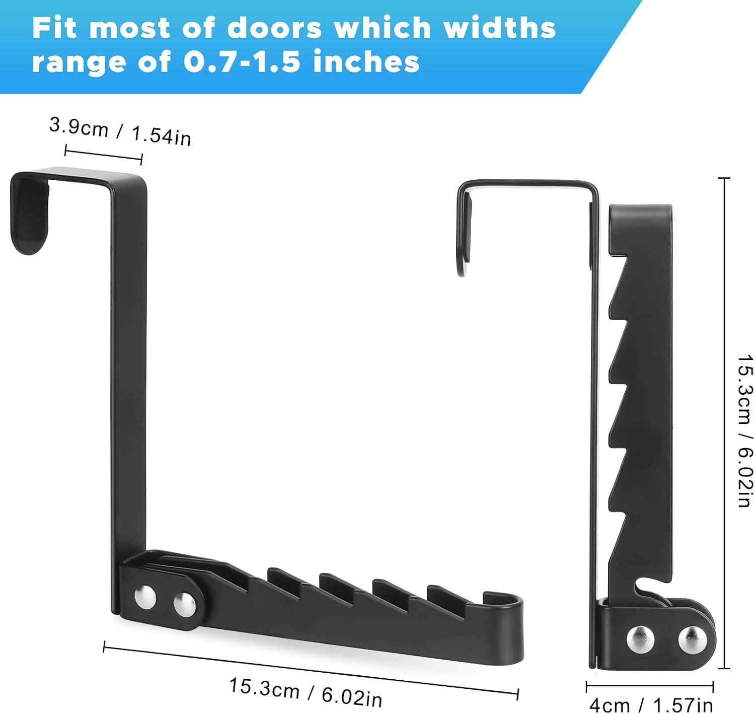 FYY Ganchos para colgar sobre la puerta, 1 paquete plegable plegable sobre la puerta, estante organizador para ahorrar espacio, colgador de