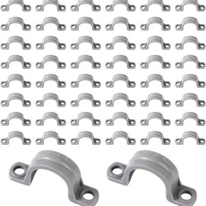 50 correas de tubo de PVC de 12 pulgada, 2 agujeros de plástico para correa de conducto, abrazaderas de tubo, abrazadera de conducto, clips de 50 correas de tubo de PVC de 12 pulgada, 2 agujeros de plástico para correa de conducto, abrazaderas de tubo, abrazadera de conducto, clips de