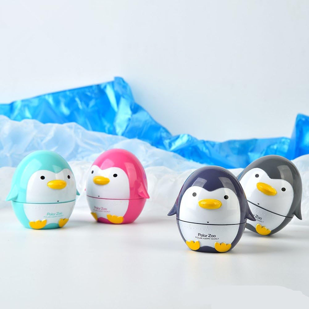 Temporizadores de pingüinos de dibujos animados lindos 60 minutos de cocina mecánica temporizador de cocina reloj contadores de alarma ruidosos mini