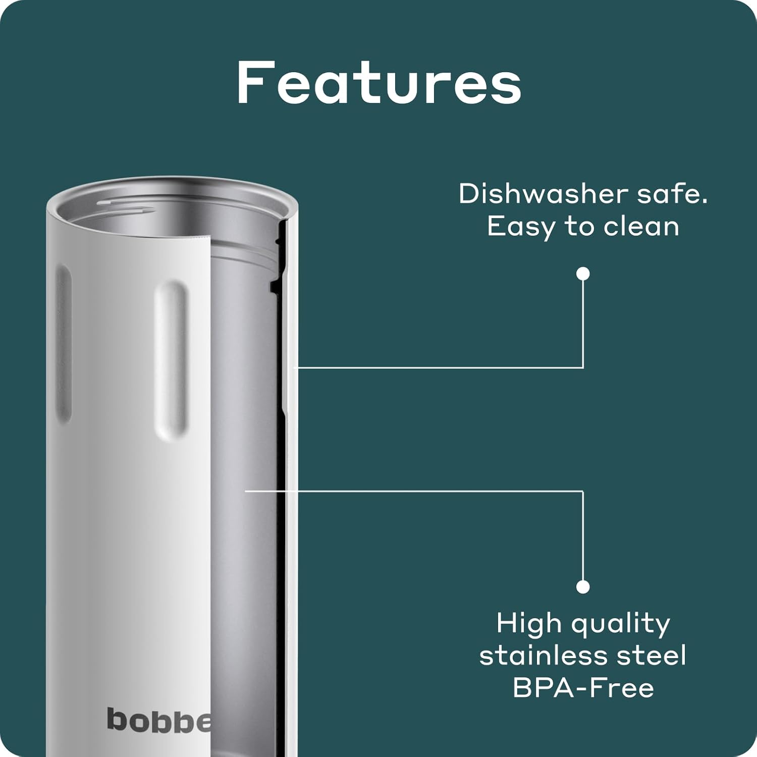 Botella de agua aislada de acero inoxidable de 26 onzas con asa, tapa 100% a prueba de fugas y boca extra ancha, mantiene las bebidas calientes