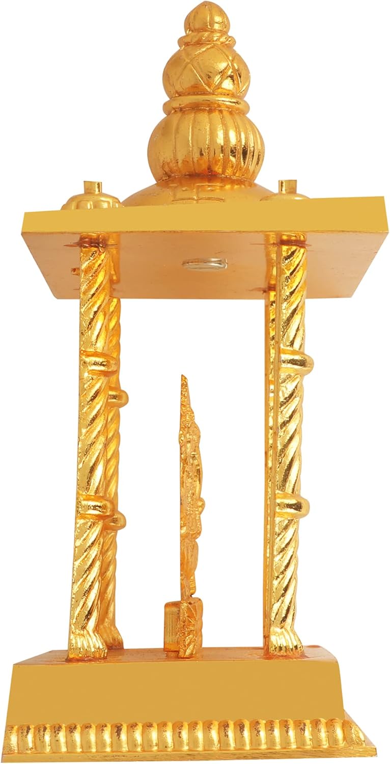 CRAFTSMAN SATVIK – Estatua de Lakshmi Ganesha Mandir de 7.5 pulgadas. Estatua de metal ídolo Murti para Pooja hindú para mandir del hogar,