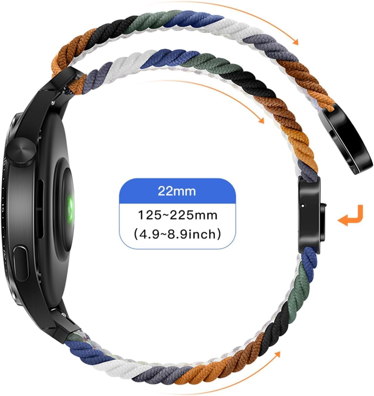 22mm Watch Band Strap Compatible with Samsung Galaxy Watch 3 45mmGear S3, Quick Release wristbands for Garmin Forerunner 255Venu 2Venu 3 45mmHuawei