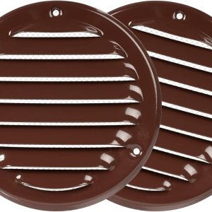 Paquete de 2 cubiertas de ventilación marrones de 4 pulgadas – Ventilación redonda de metal Soffit – Rejilla de ventilación de aire – Cubierta de Paquete de 2 cubiertas de ventilación marrones de 4 pulgadas – Ventilación redonda de metal Soffit – Rejilla de ventilación de aire – Cubierta de