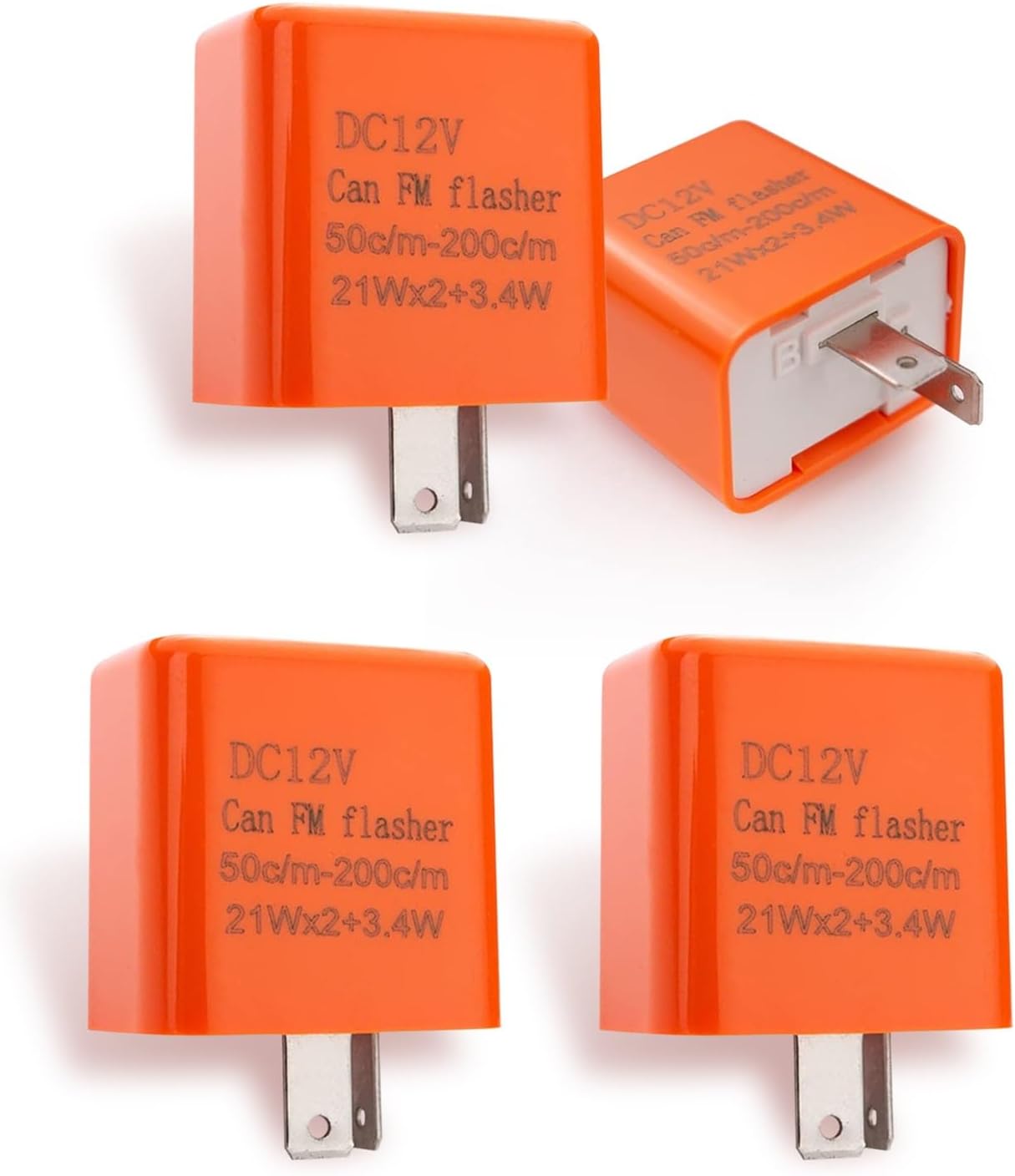 4 relés de flash de dirección LED, relé de dos patas ajustable de frecuencia CC de 12 V, controla las luces de los vehículos intermitentes o la
