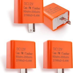 4 relés de flash de dirección LED, relé de dos patas ajustable de frecuencia CC de 12 V, controla las luces de los vehículos intermitentes o la 4 relés de flash de dirección LED, relé de dos patas ajustable de frecuencia CC de 12 V, controla las luces de los vehículos intermitentes o la