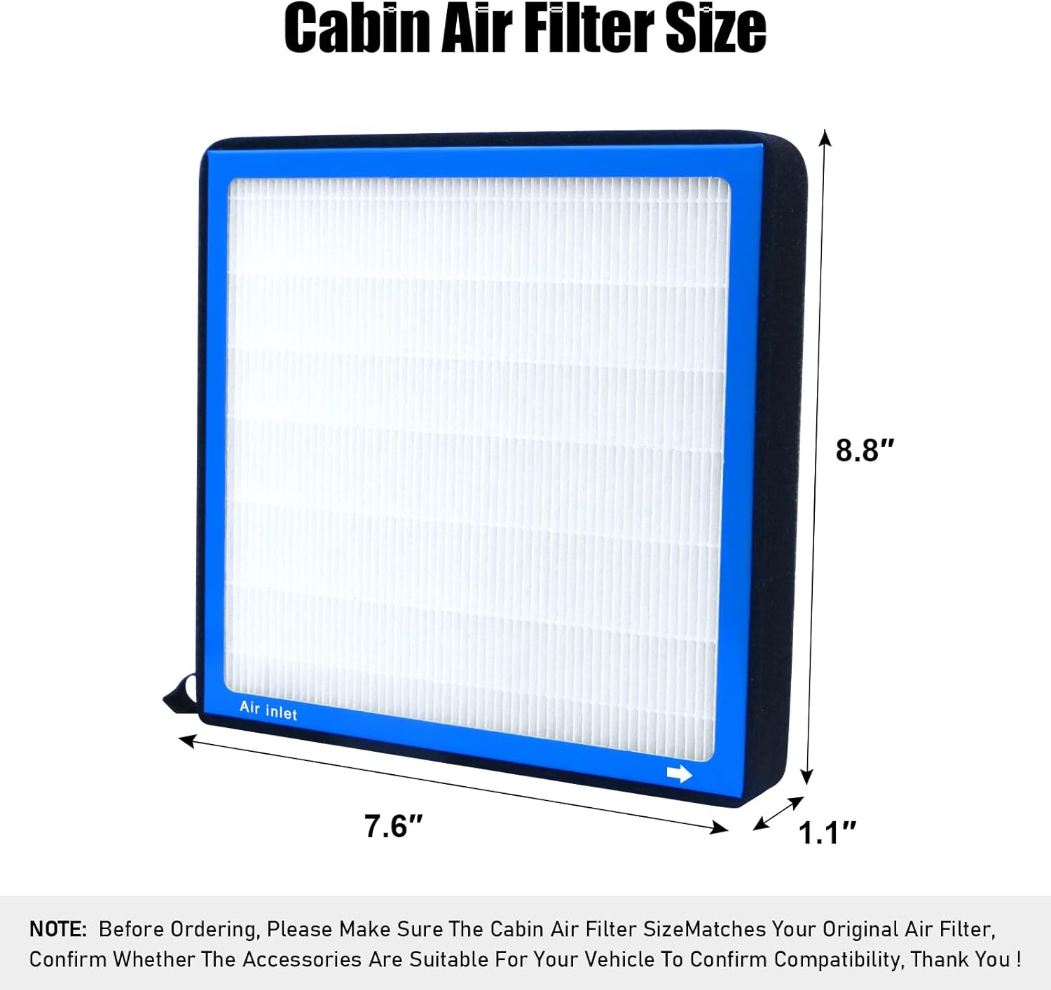 CF10134 Filtro de aire de cabina con carbón activado para Honda Accord 2003-2023, Accord Crosstour, Civic 2006-2015, CR-V, Crosstour, Odyssey,