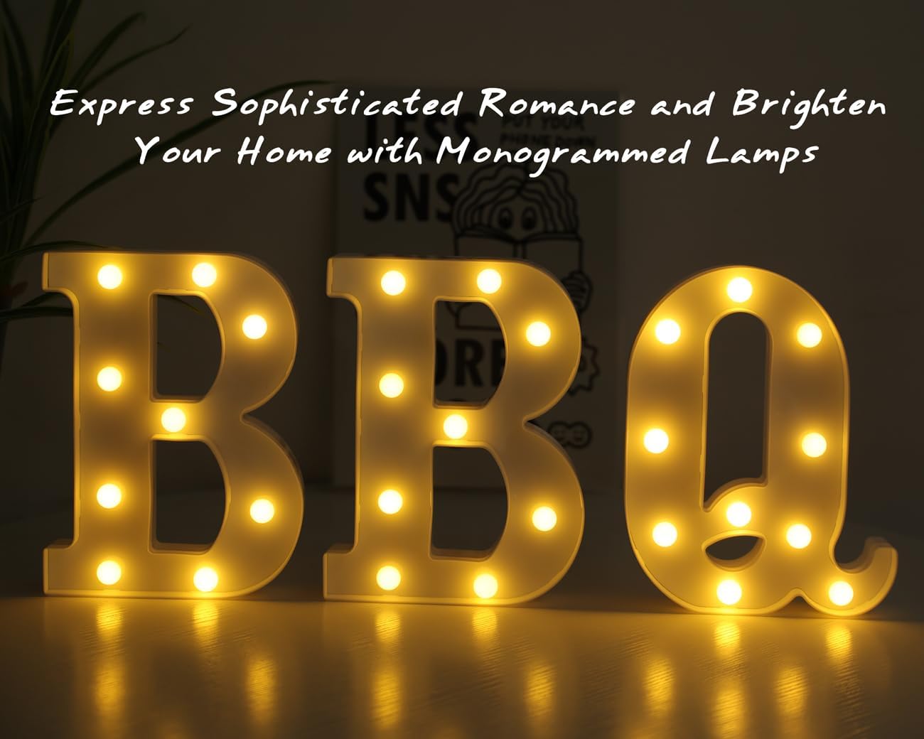 Letras iluminadas, letras LED, 26 letras del alfabeto, letras iluminadas decorativas, letras iluminadas que funcionan con pilas para fiestas, bares,