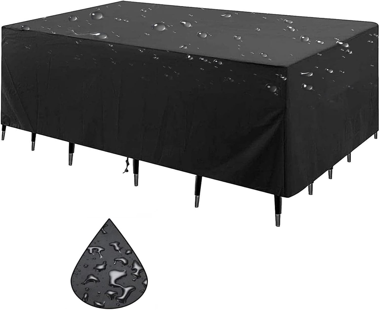 Juego de fundas impermeables para muebles de patio de invierno, 70.9 x 47.2 x 39.4 in, para uso general, para exteriores, muebles de patio, 600D