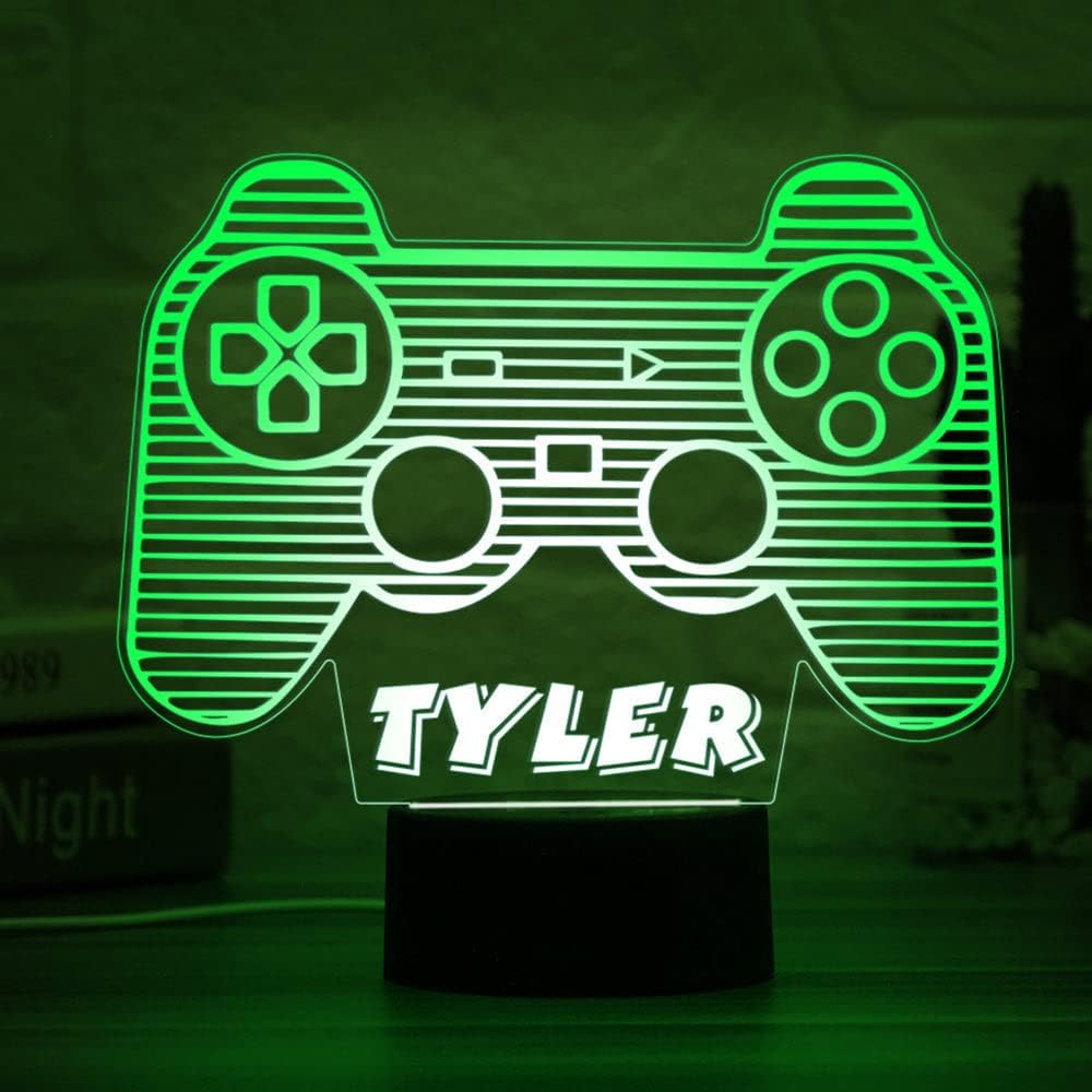 Soview Luz nocturna con nombre personalizado, lámpara táctil de máquina de juegos USB, regalo decorativo para niños y niñas, LED multicolor, los