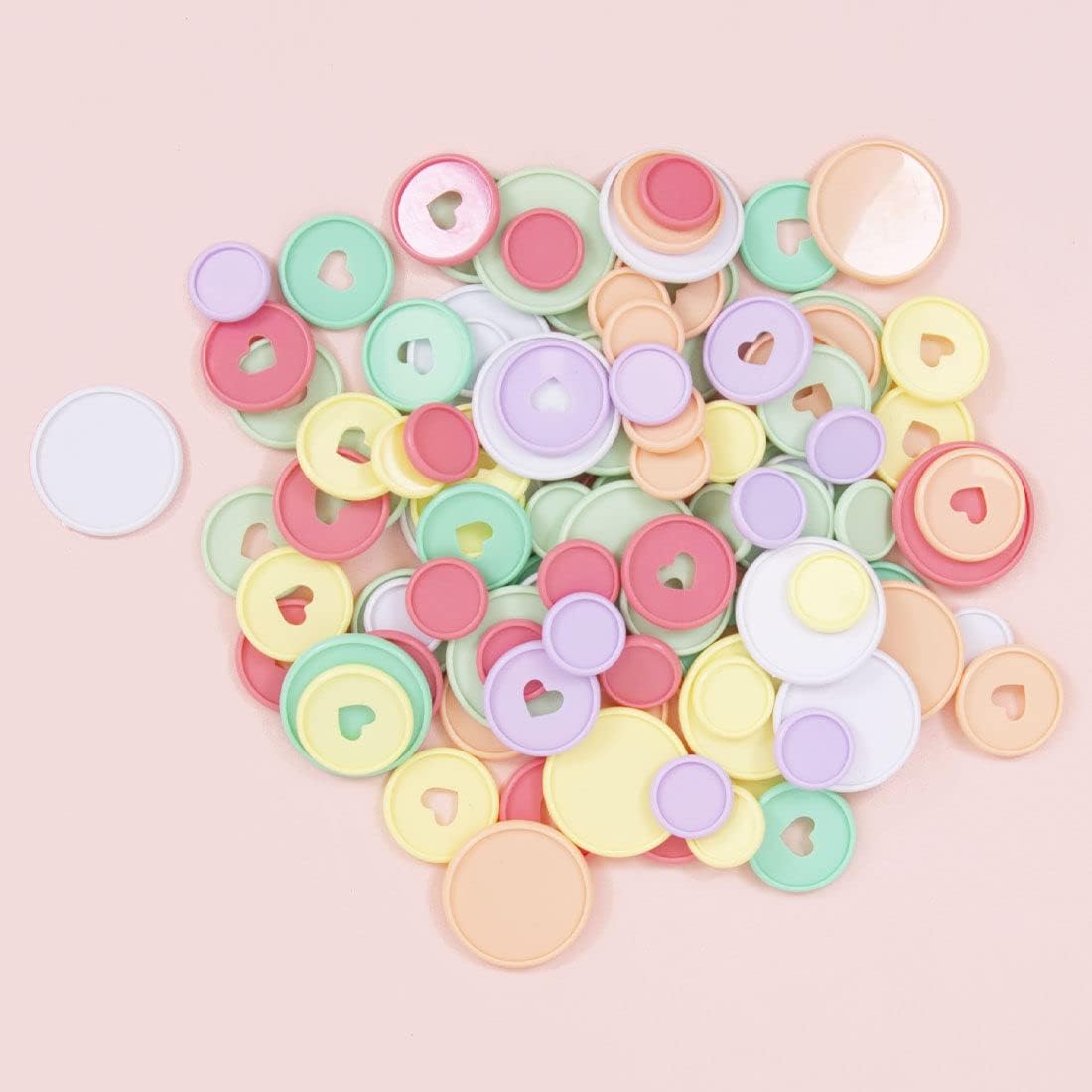 Craftelier – Anillos de disco de plástico M con corazón para encuadernar planificadores o álbumes  Ideal para álbumes de recortes y manualidades