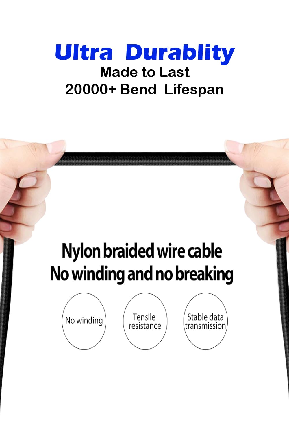 Paquete de 5 cables USB tipo C a C 6 pies, carga rápida de 3.0 A  USB tipo C a tipo C de 60 W PD de carga rápida cables trenzados de nailon