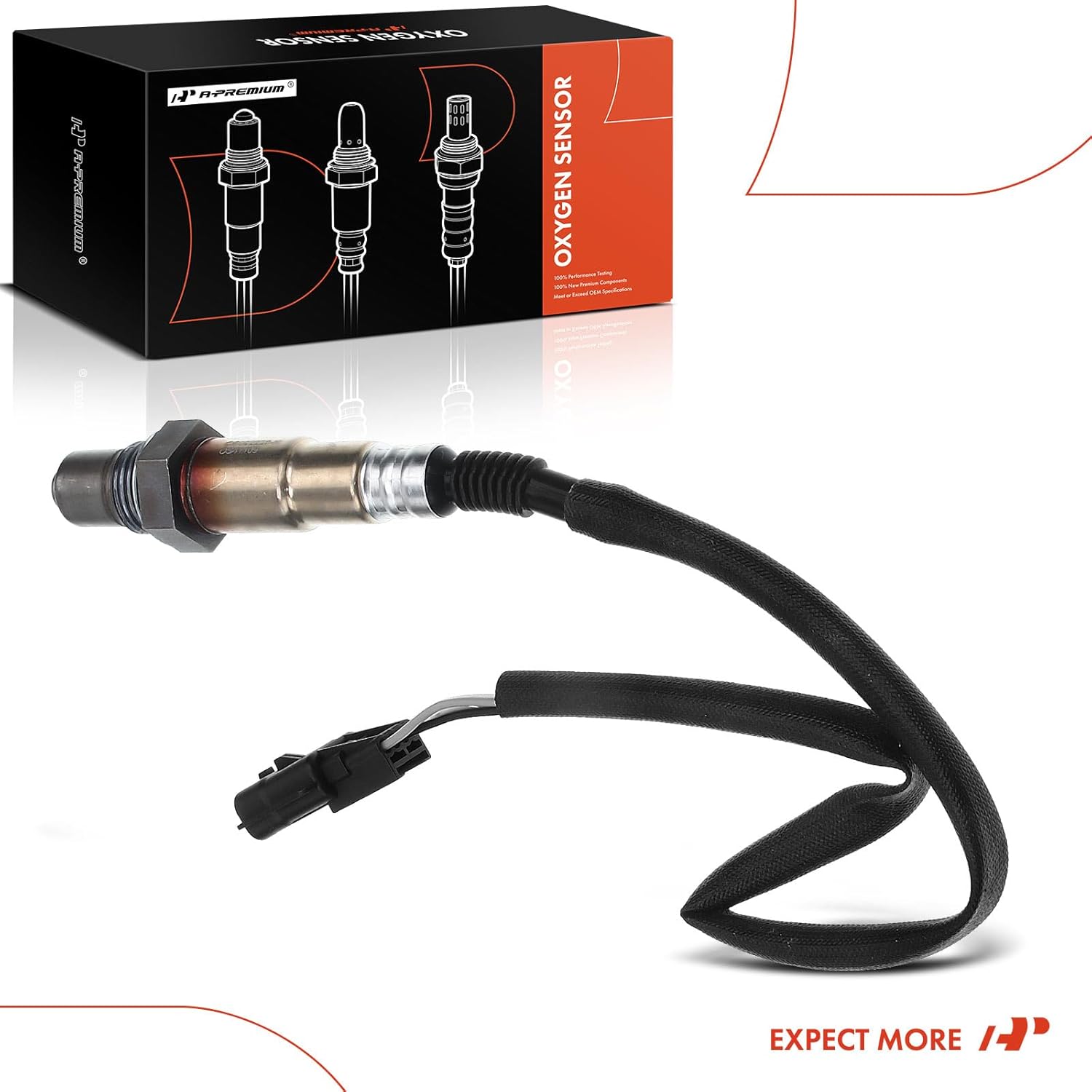 A-Premium Sensor de oxígeno O2 compatible con Renault Euro Clio 2007-2008, Sandero 2010-2011, Stepway 2010-2017, L4 1.6L, aguas arriba o aguas abajo