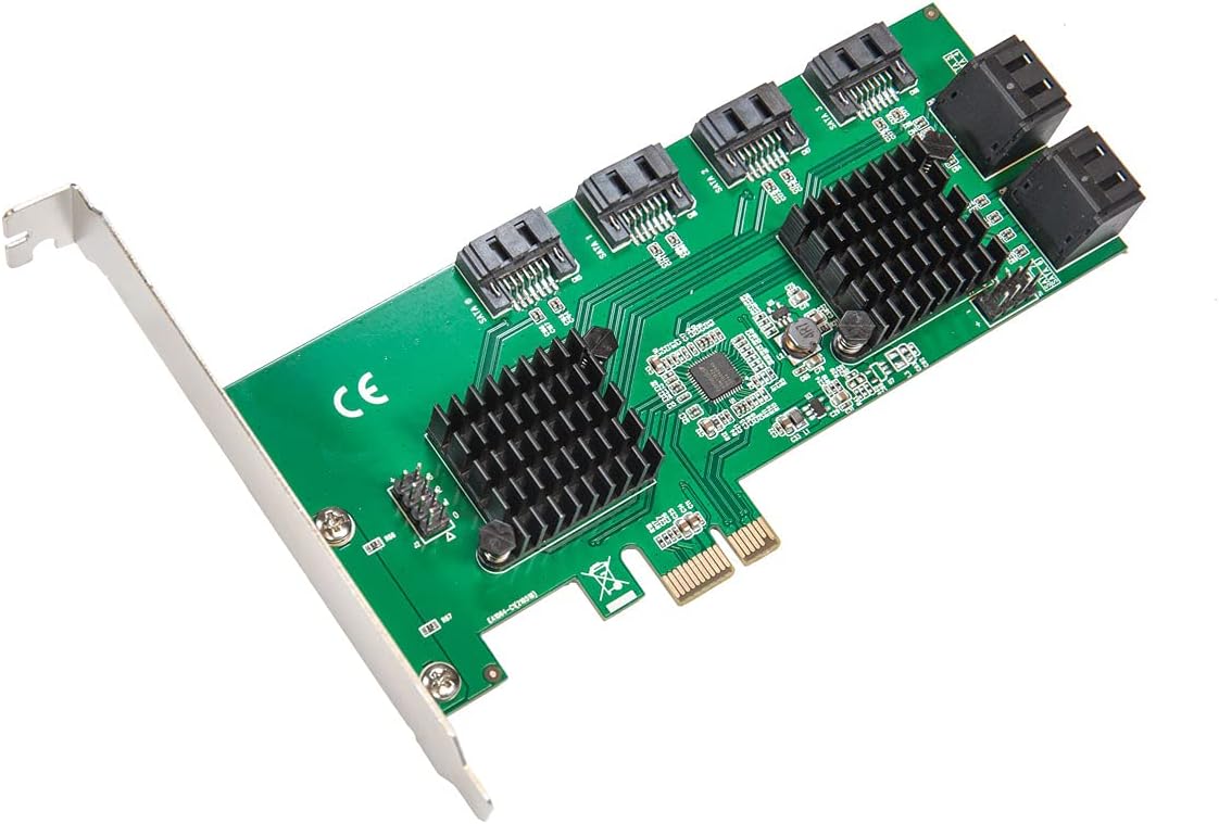 Syba 8 puertos SATA III a PCIe 3.0 x1 tarjeta de expansión no RAID doble ASM1064 soporte de perfil bajo, SD-PEX40163