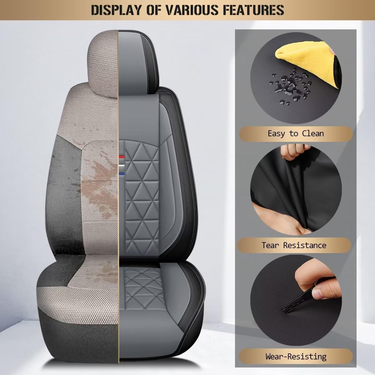 Juego completo de fundas de asiento de automóvil para Volvo XC40 2019-2024, impermeables, de piel sintética, XC40, compatible con protector de