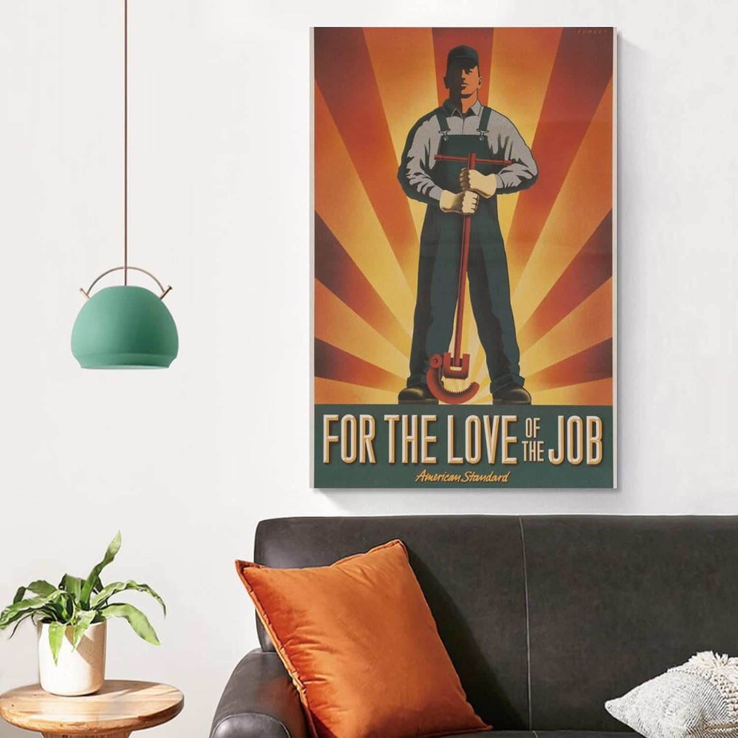Pósteres vintage de fontanero, arte de pared de ingeniero de calefacción, póster de fontanería estándar estadounidense, pósteres e impresiones