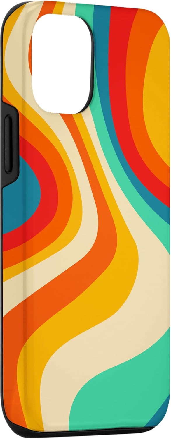 Funda psicodélica para iPhone 14 Retro Groovy Liquid Swirl Hippie 70’s 80’s