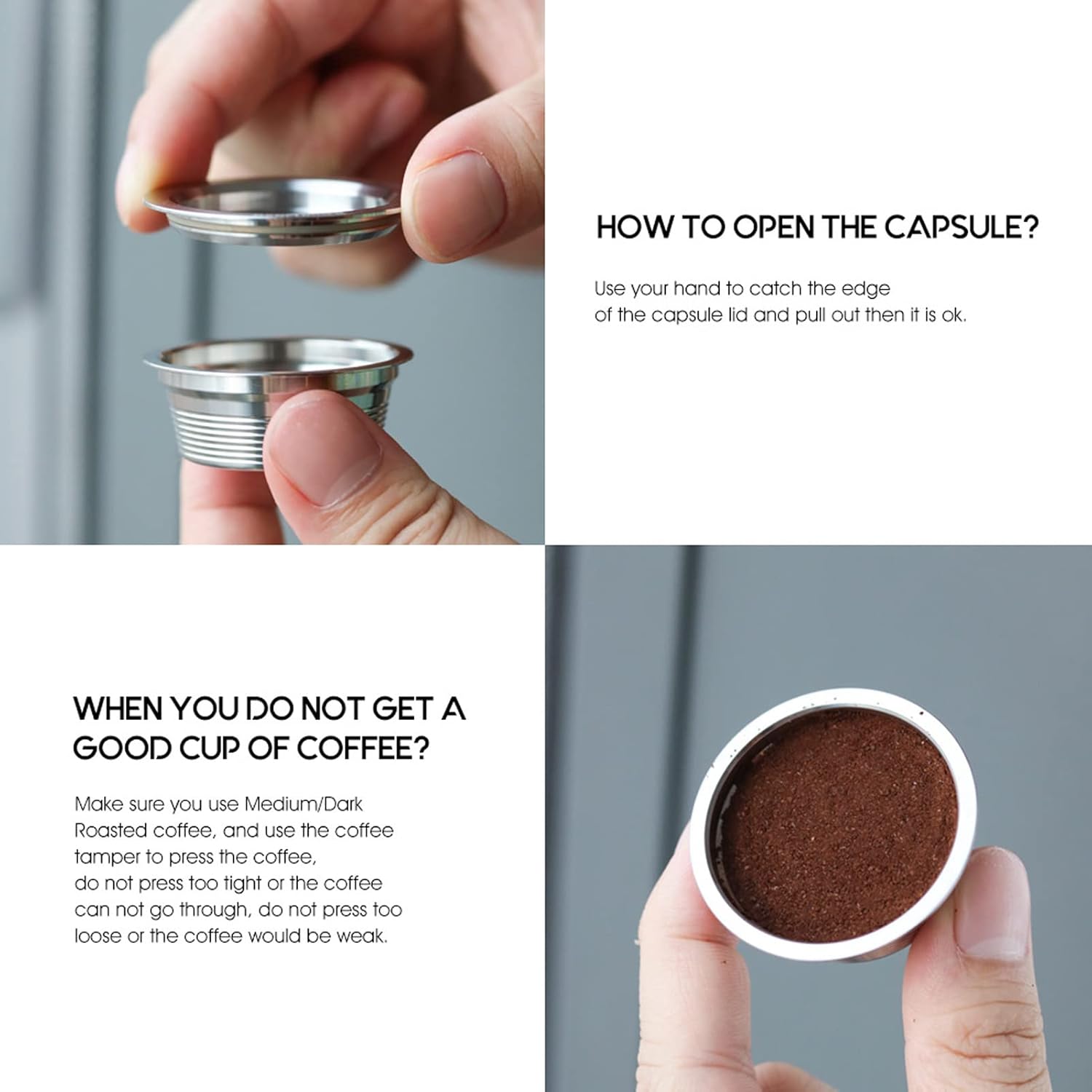 Cápsulas de filtro de café, recargable fácil de acero inoxidable para Lavazza Blue