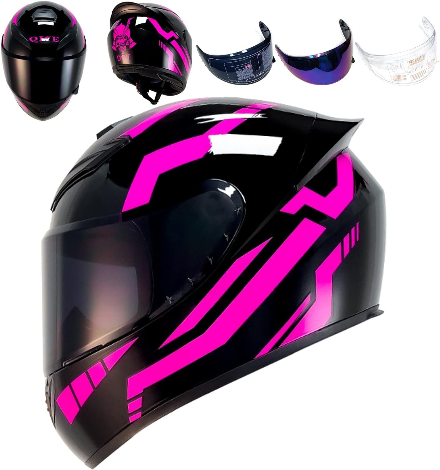 Casco de motocicleta de cara completa, cascos de motocross con Pinlock compatible con viseras transparentes y tintadas, modelo DOT, aprobado por