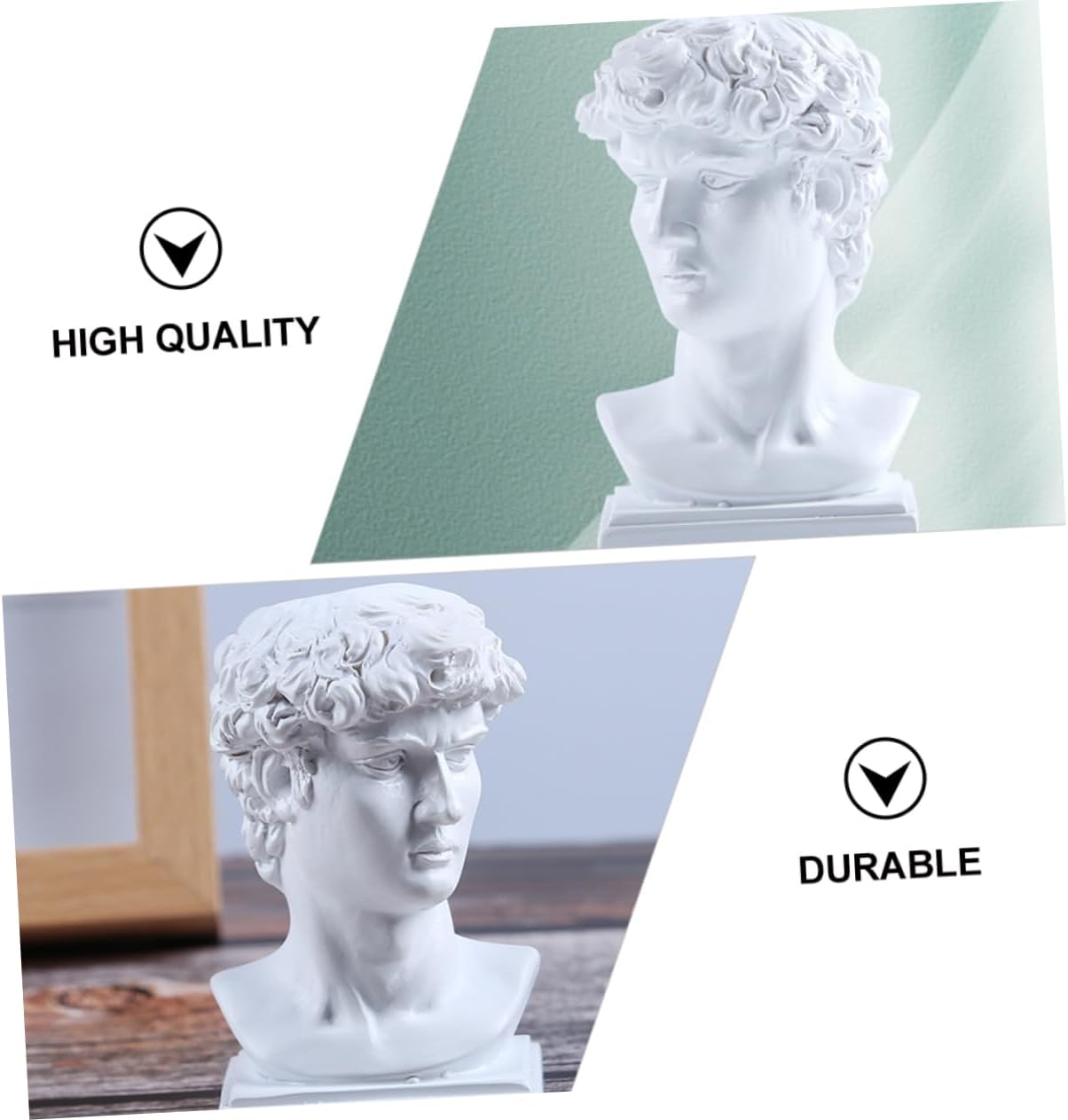 Ciieeo Caja de 3 piezas para palillos de dientes, estatua griega, plantador, estatua Toscano, cabeza de David, escultura, palillo de dientes,