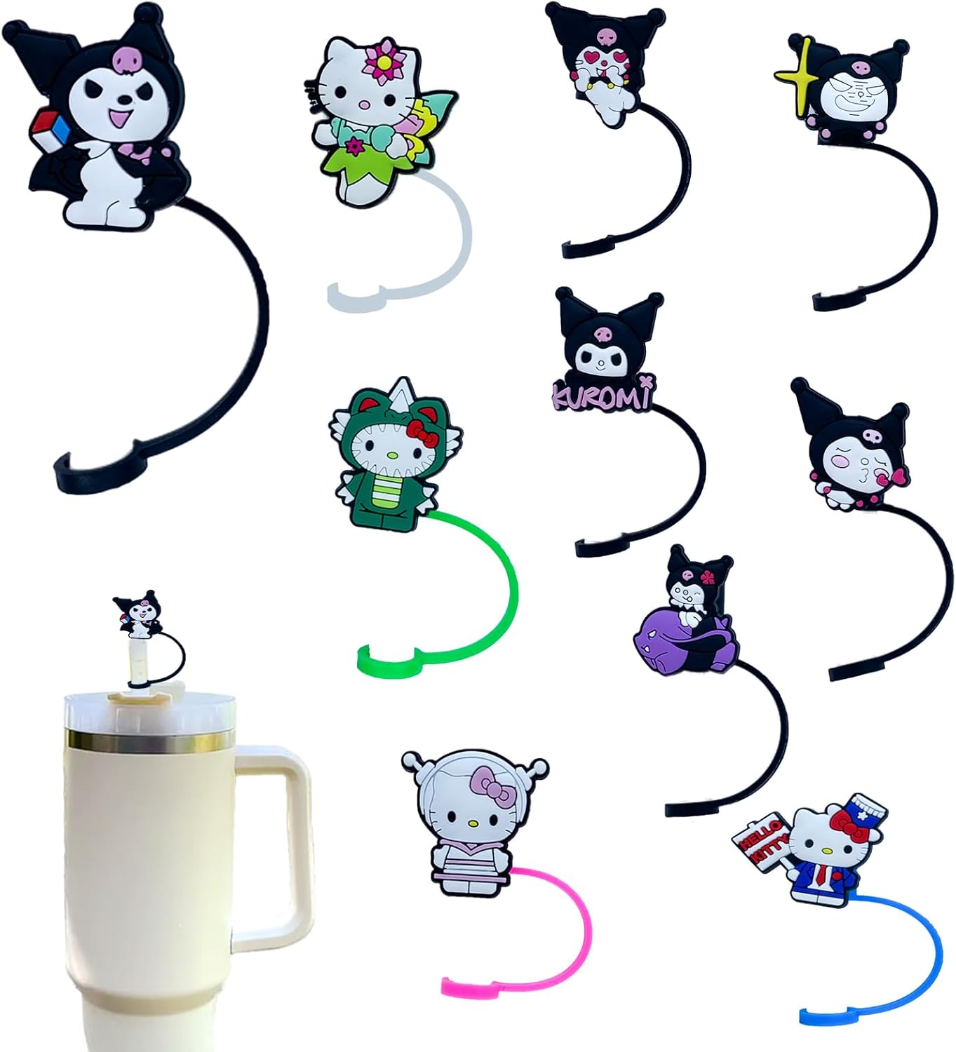 Tapones protectores de popote de silicona de dibujos animados, tapas de popote para copa Stanley, 40 onzas, 30 onzas, 0.394 in, grande para vasos