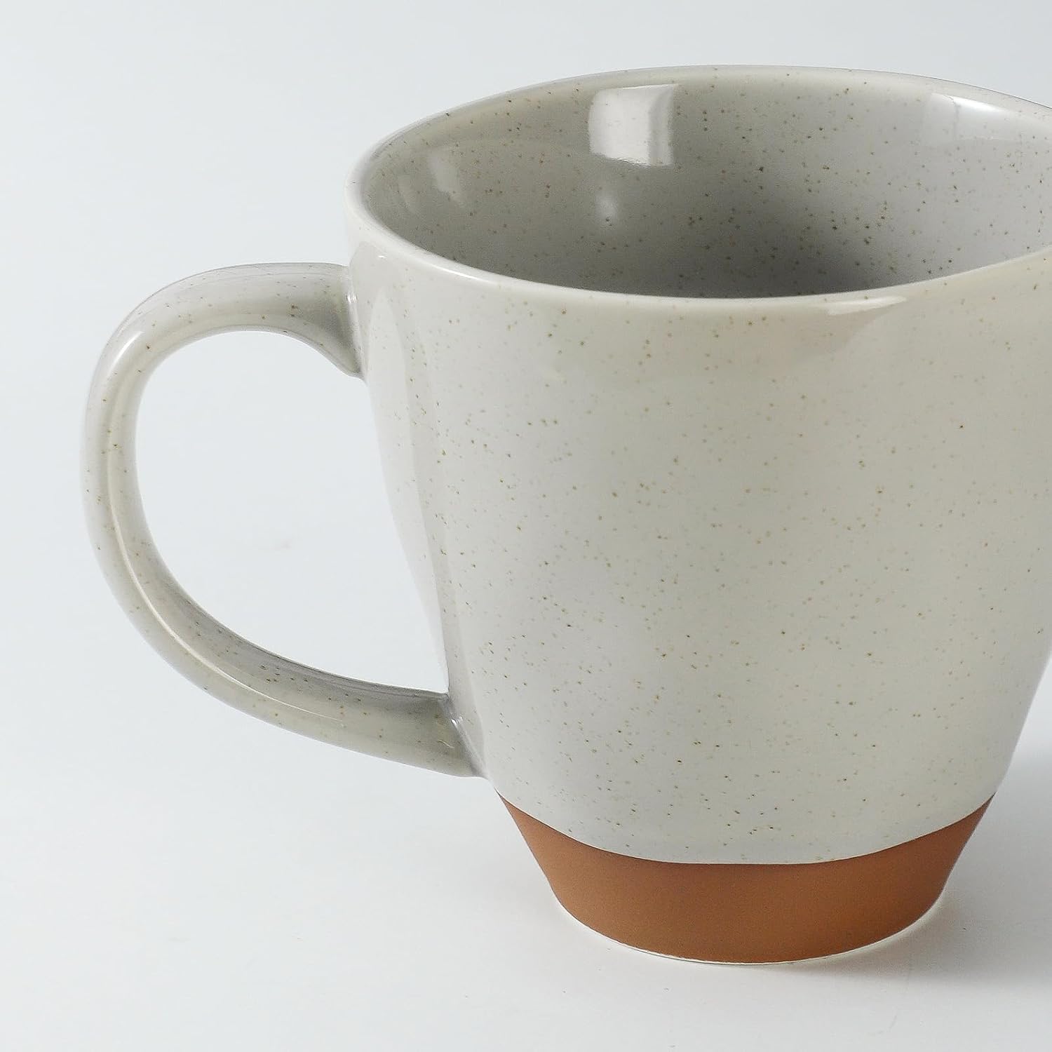 Juego de 4 tazas de café de cerámica tazas de té de 13 onzas para cacao, latte, capuchino, tazas de café de porcelana para microondas, color único