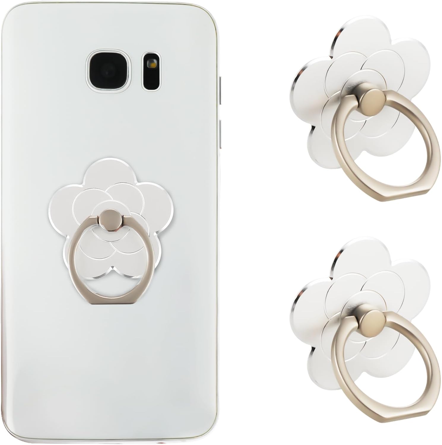 Sibba 2 soportes para anillo de teléfono, soporte de anillo de dedo de flor para teléfono celular, accesorios universales compatibles con teléfono