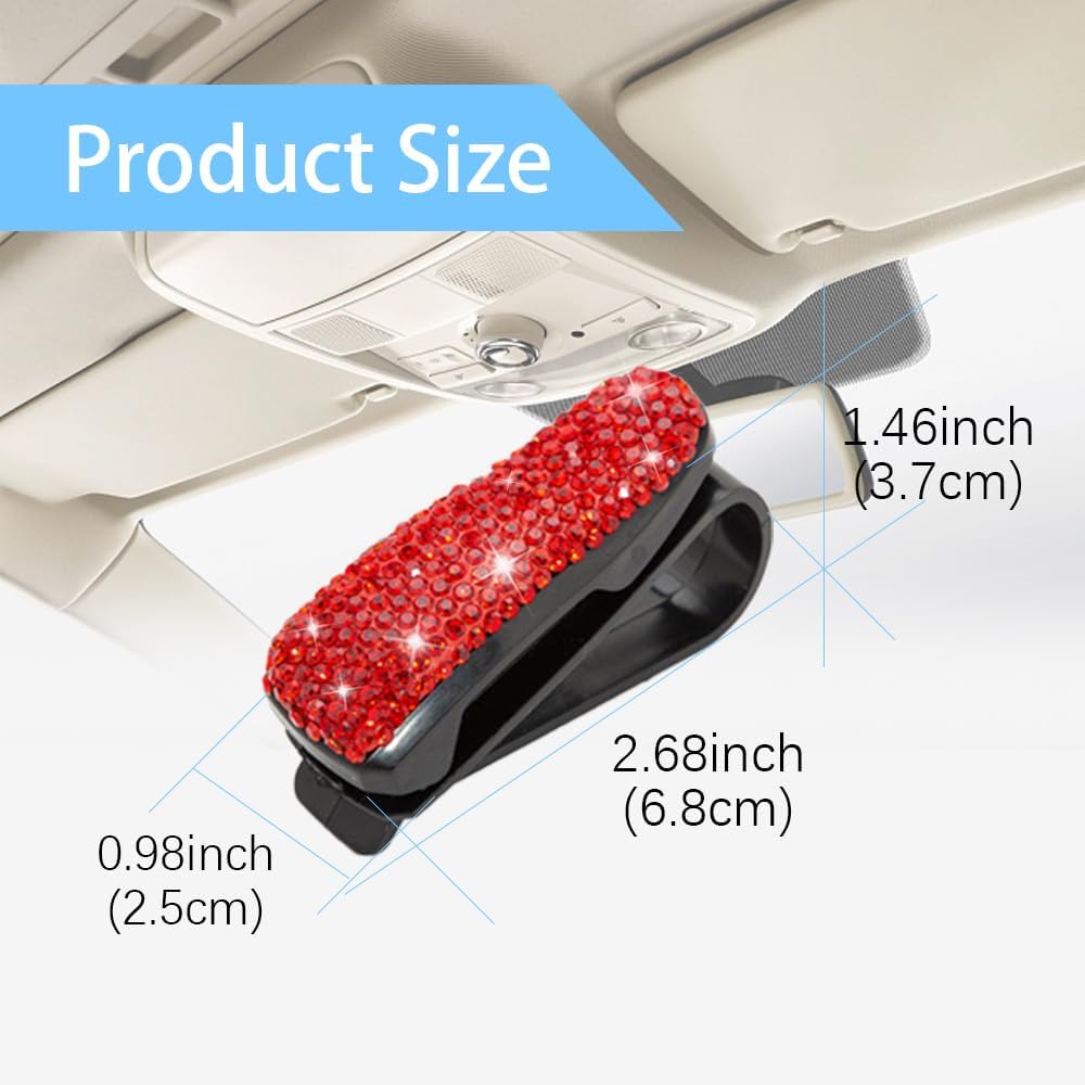 Zufoty 2 soportes para lentes para visera solar de automóvil, soporte para lentes de sol para automóvil, soporte para lentes de sol de automóvil,