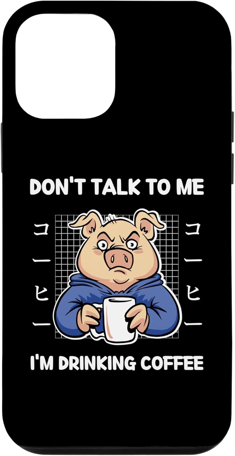 iPhone 12 mini Pig Don’t Talk To Me I’m Drinking Coffee Japanese Style Case