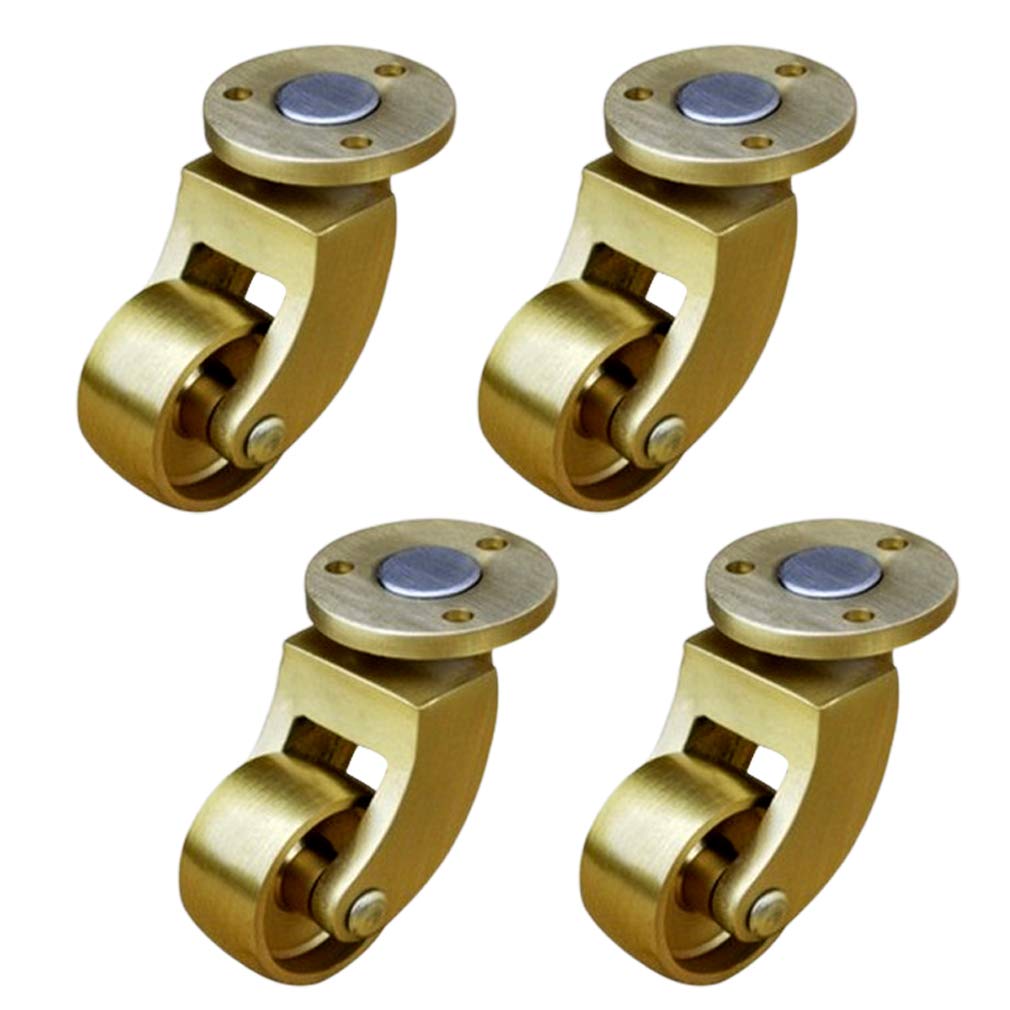 KDDEON Juego de 4 ruedas giratorias de latón, ruedas giratorias para muebles, capacidad de carga de 231.5lbs, con tornillos, 0.984in