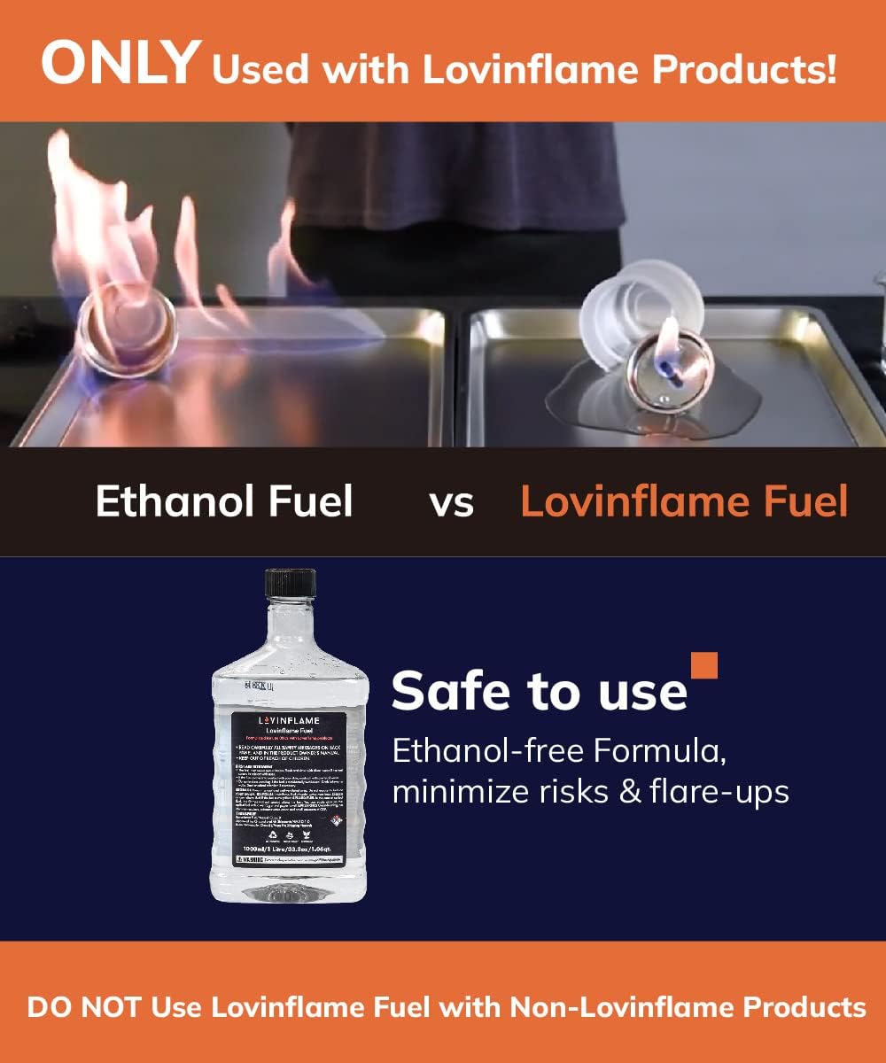Combustible exclusivo para chimeneas Lovinflame, fuegos, velas no tóxicas, no inflamables, solubles en agua, seguras para transporte y