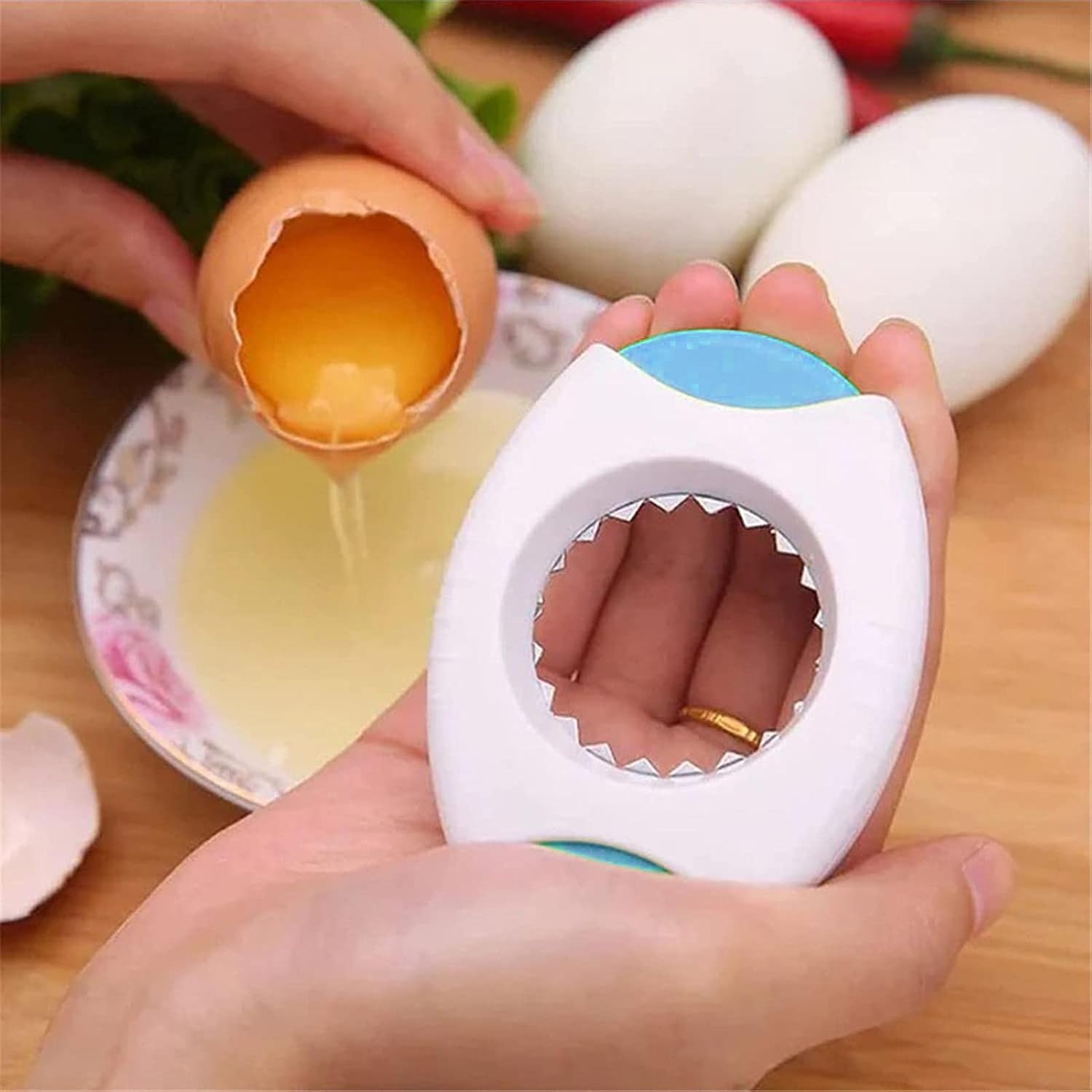 Herramienta de cortador de huevos, tijeras de cáscara de huevo, abridor de galletas, cortador de huevos, decoración de galleta de huevo, abridor de
