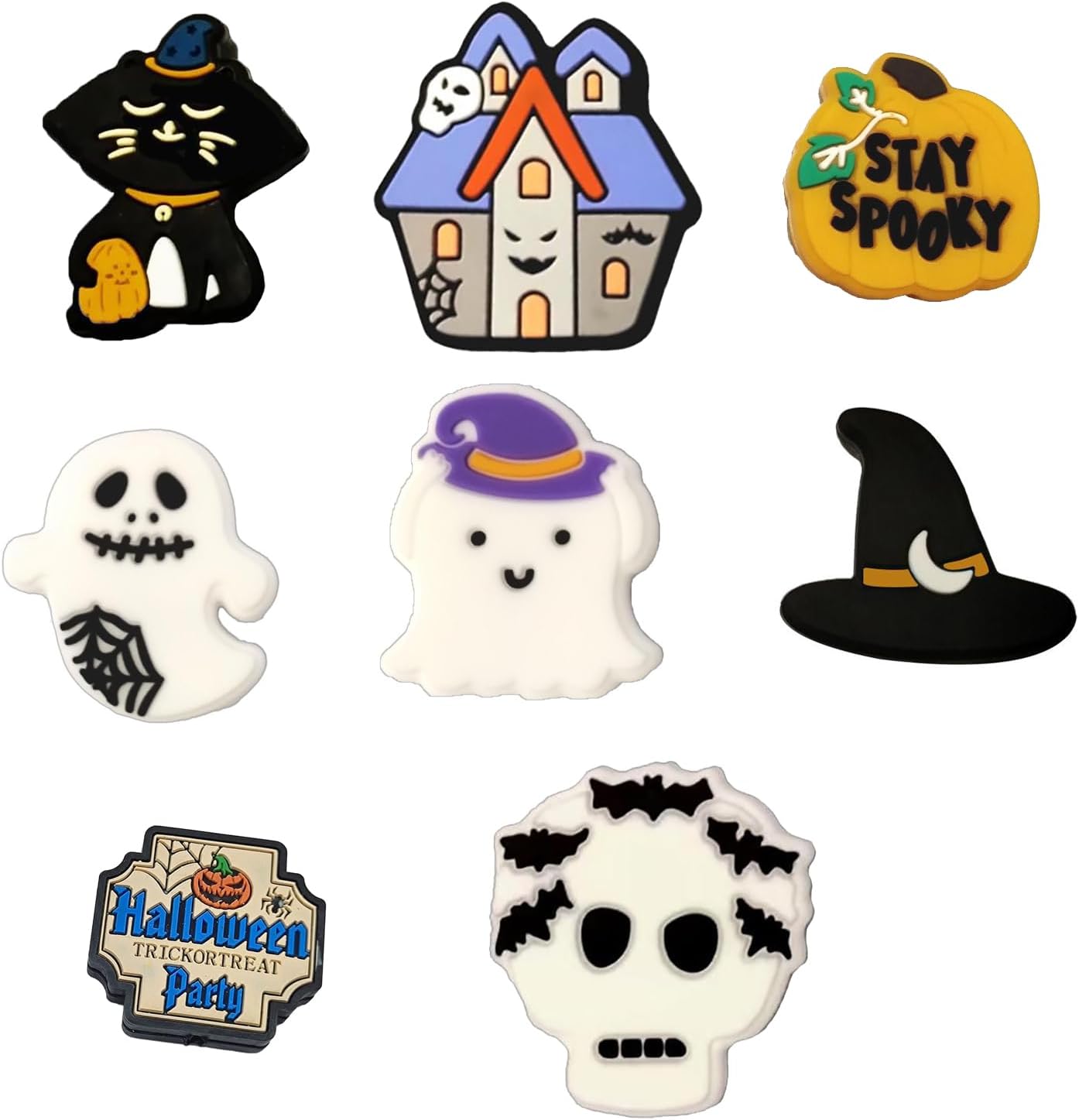 8 cuentas de silicona de Halloween, cuentas focales de silicona para bolígrafos, llavero, fabricación de personajes, pulseras, collares,