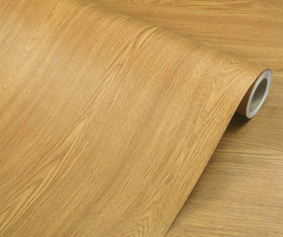 Papel tapiz de grano de madera amarilla, vinilo adhesivo, papel decorativo para aparador, cajón, calcomanía de 15.8 x 79 pulgadas