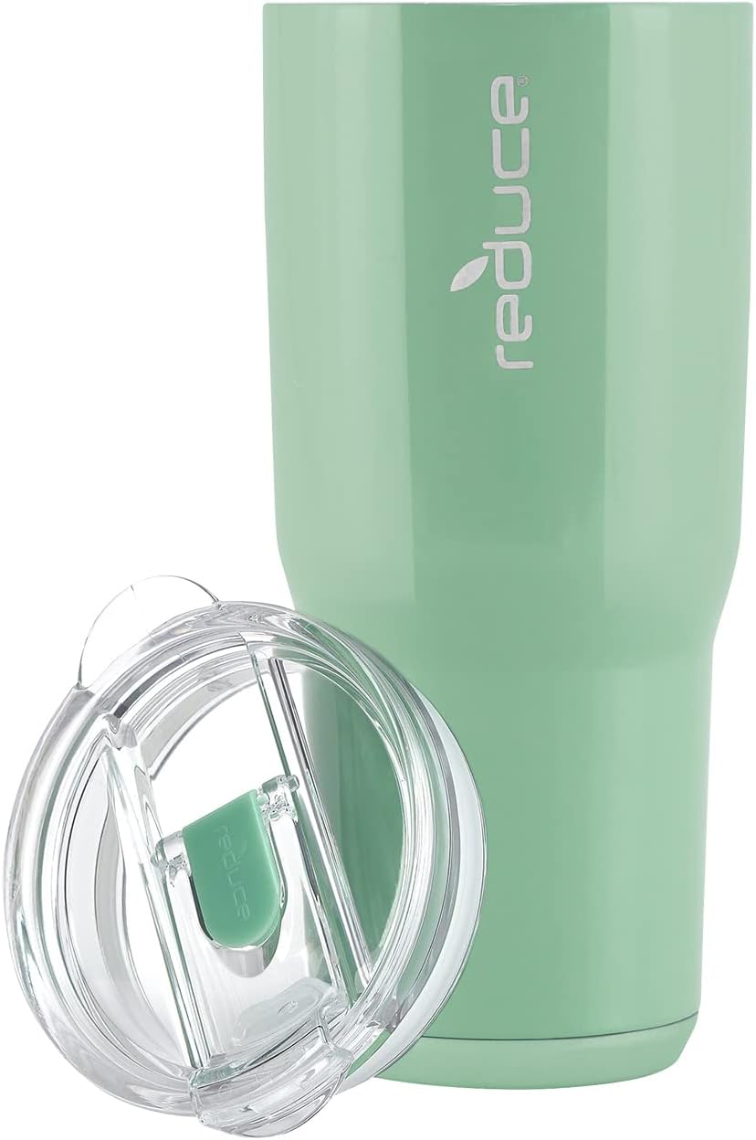 REDUCE Cold1 – Vaso de 24 onzas con tapa y pajilla, de acero inoxidable con aislamiento al vacío de doble pared que mantiene las bebidas frías hasta