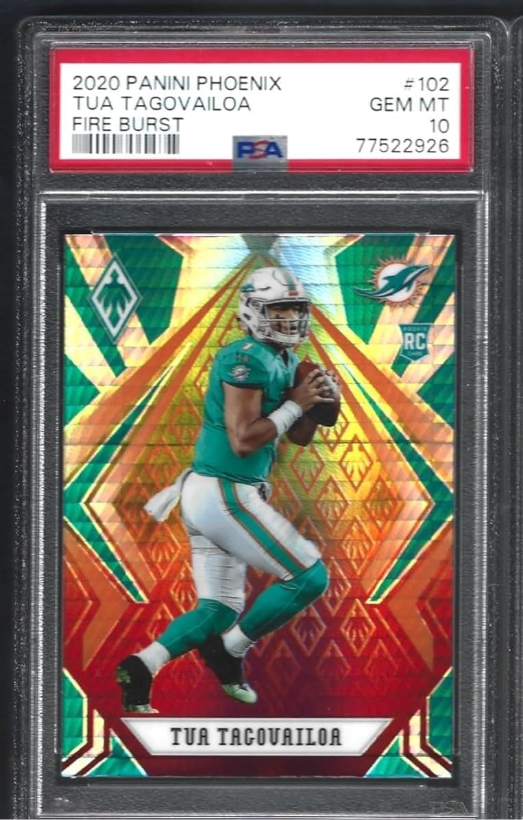 PSA 10 TUA TAGOVAILOA ROOKIE CARD SHORT PRINT PANINI FIRE BURST DOLPHINS SUPERSTAR QUARTERBACK GRADED PSA GEM MINT 10