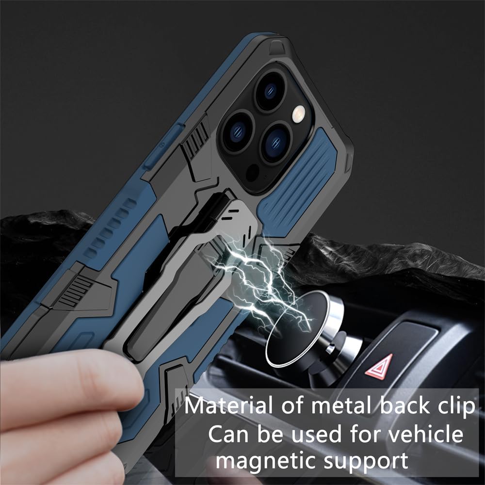Asuwish Funda protectora compatible con iPhone 14 Pro de 6.1 pulgadas y protector de pantalla de vidrio templado, clip para cinturón, a prueba de