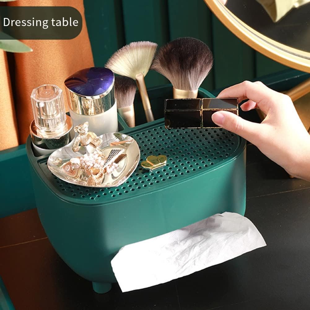 Ochine Caja de pañuelos con almacenamiento, funda para caja de pañuelos multifuncional, caja de control remoto, dispensador de pañuelos faciales,