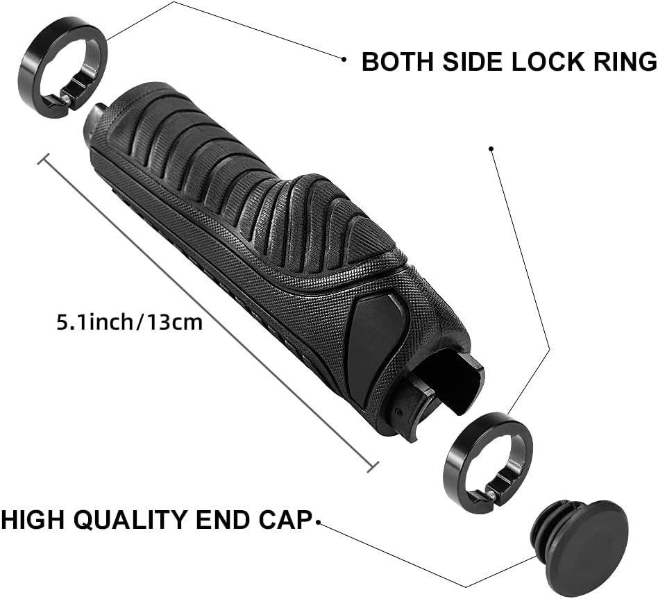 ROCKBROS Empuñaduras de bicicleta de montaña, empuñaduras para manillar de bicicleta, doble abrazadera de aluminio para MTB BMX, extremos de barra